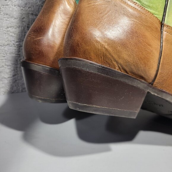 Masterson RBC824 Men's Size 14 EW US Brown Green Leather Pull on Western Boots - Picture 9 of 11